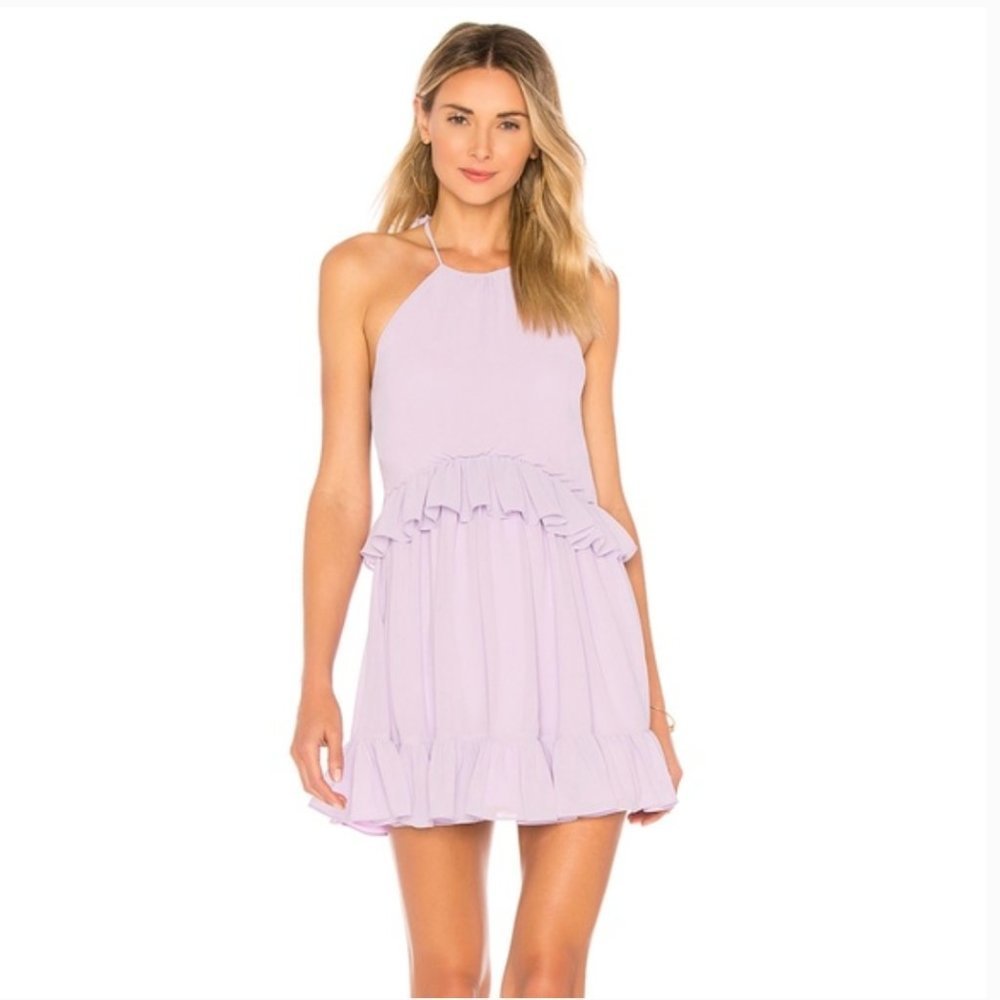 Revolve Lovers + Friends Banks Dress Lilac Purple Ruffle Flowy Medium